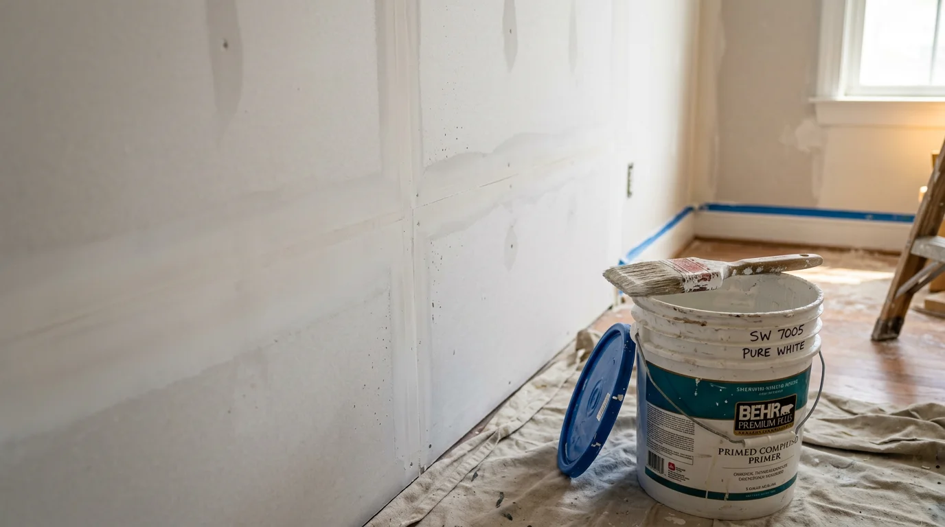 Freshly painted interior living room walls in a La Plata, Maryland home showing smooth, even coverage on walls and white trim. DMV Pro Painting LLC interior painting work in Charles County.